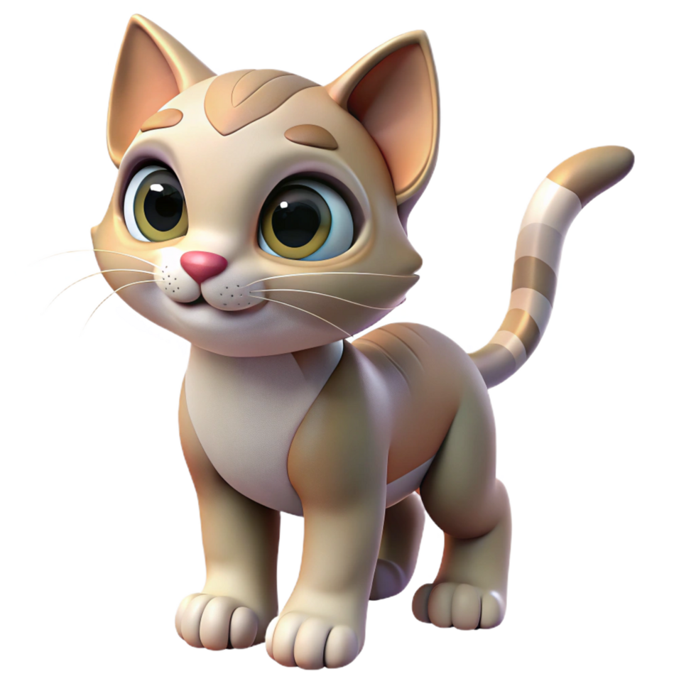wonderful artistic Playful kitten, curious expression, original png