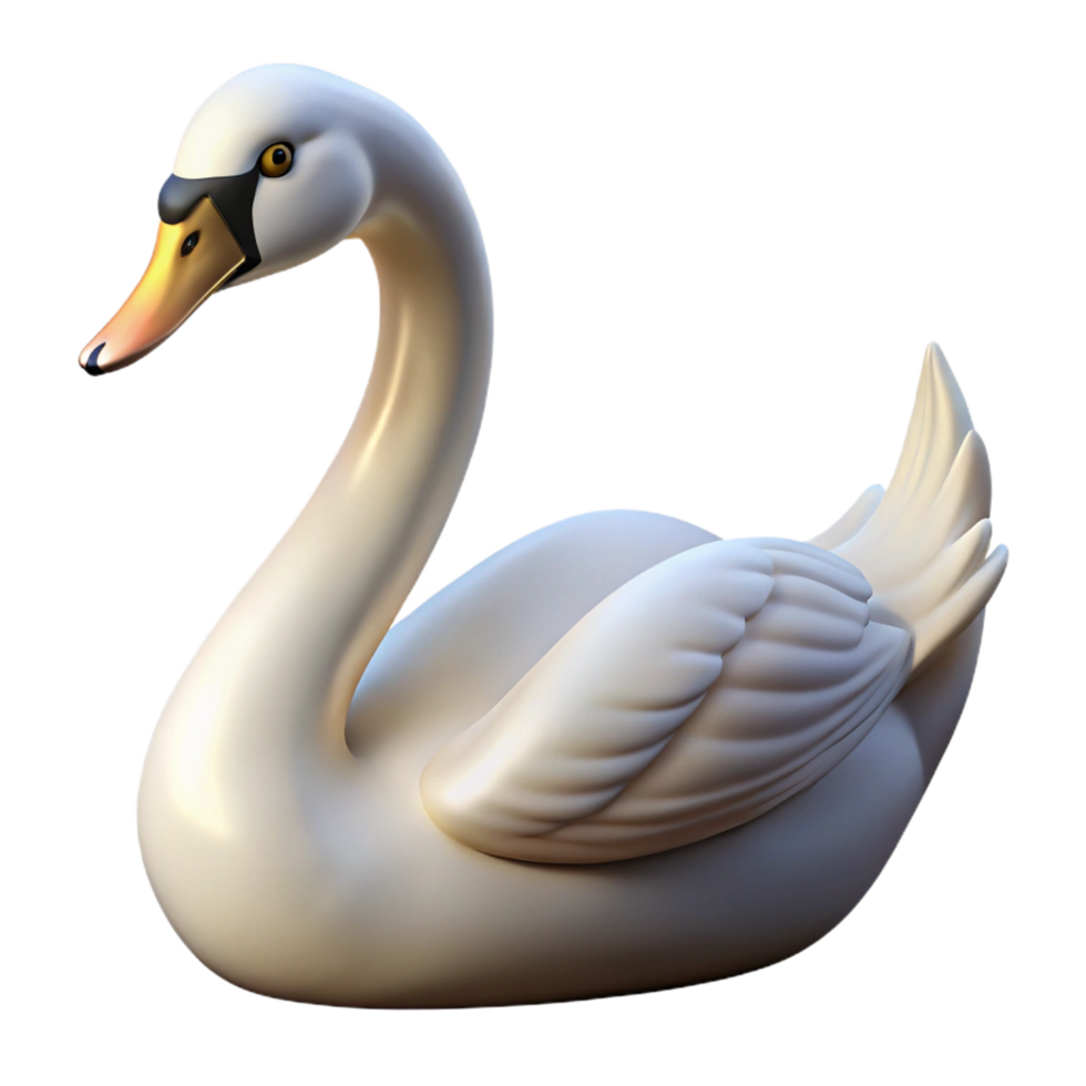 wonderful minimalist Graceful swan, long neck, authentic png