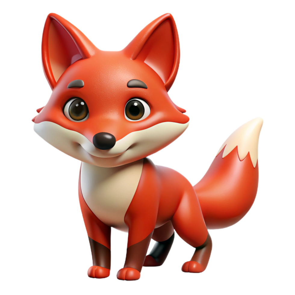 serene modern Red fox, cunning expression, authentic png