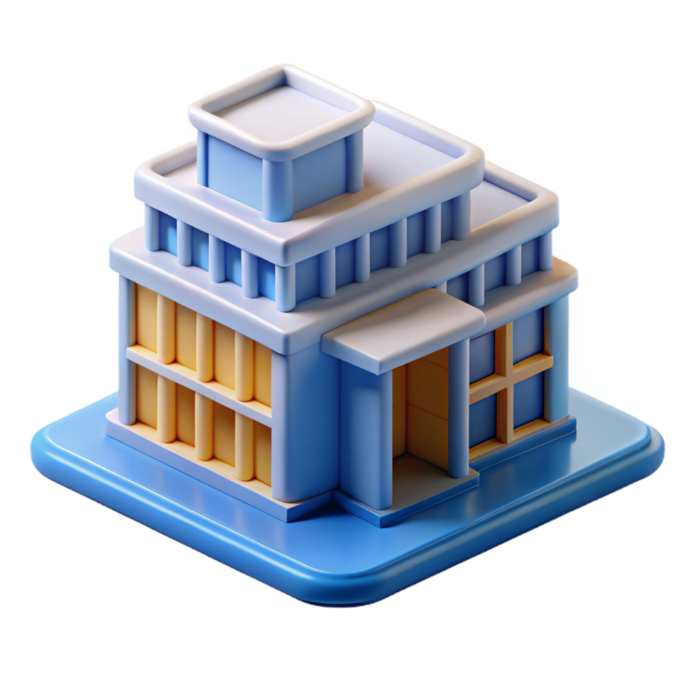 impressive artistic Construction technology 3D printed building model high resolution png