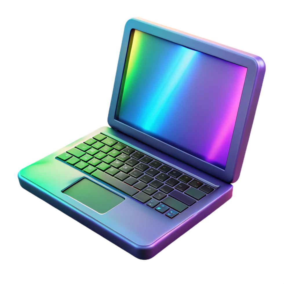 stunning contemporary Gaming laptop with RGB keyboard high quality png