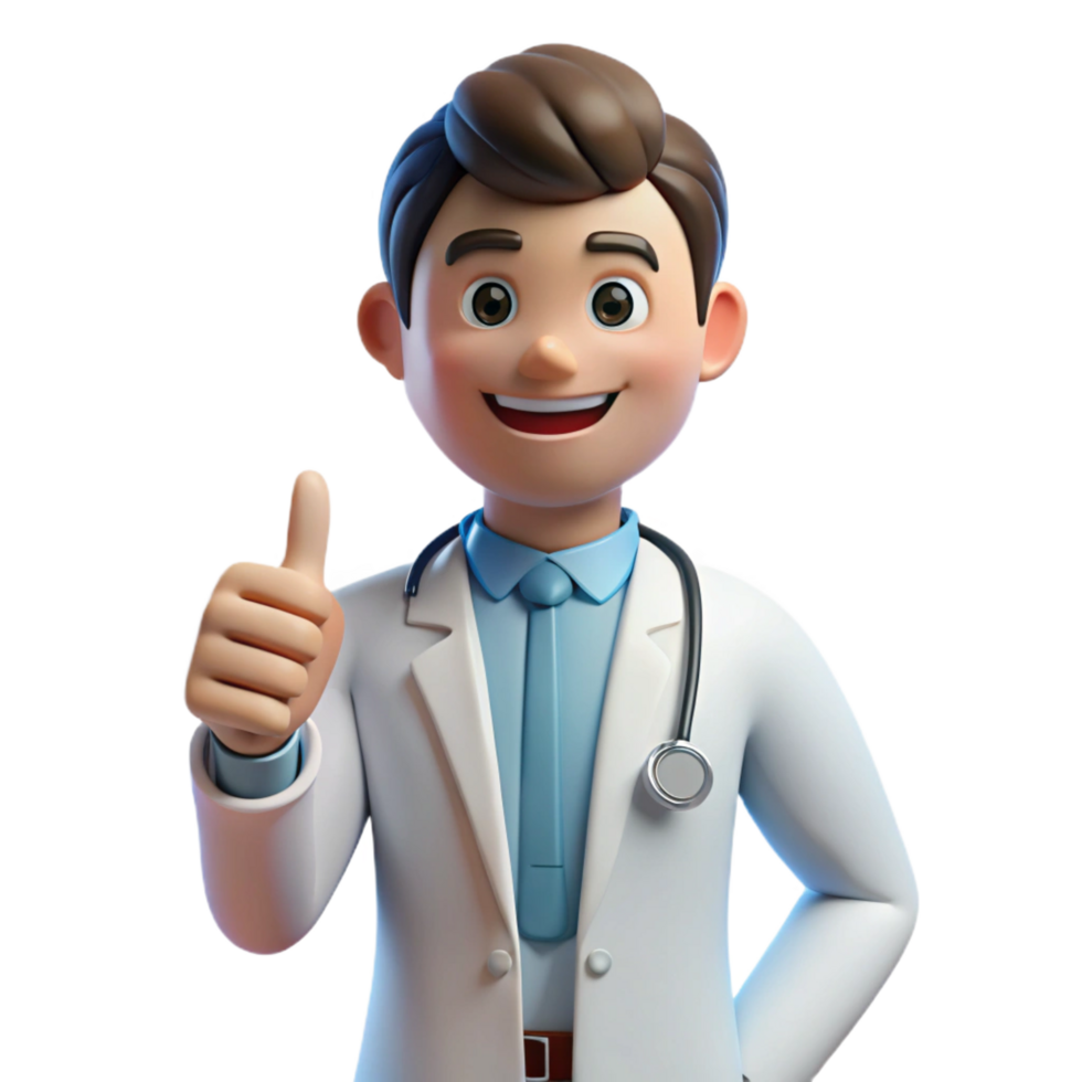 magnificent minimalist Happy doctor giving a thumbs up, high resolution png