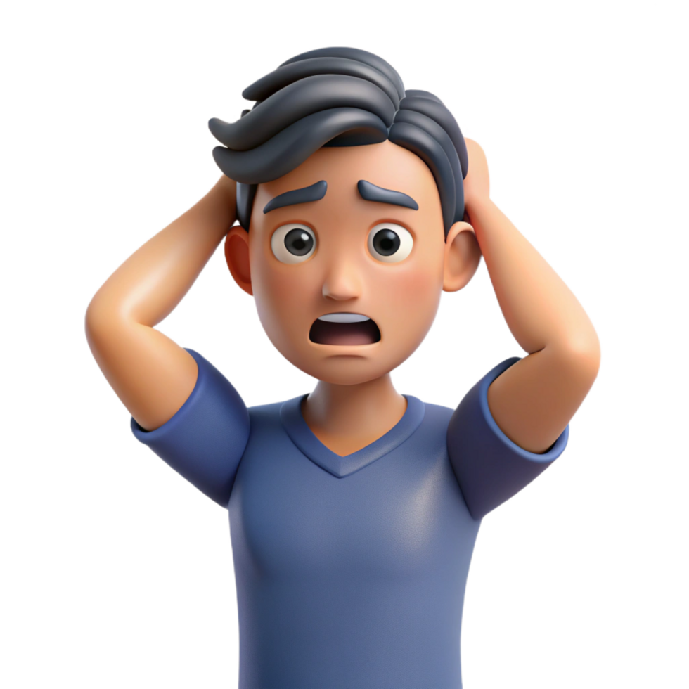beautiful modern Frustrated young man shaking his head, original png