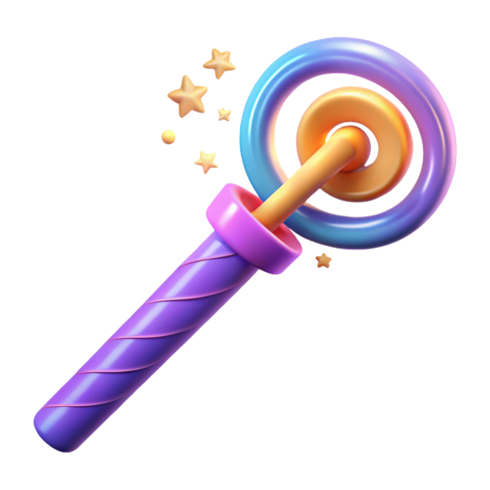 serene traditional Magic wand, sparkling tip, swirling patterns 4K png