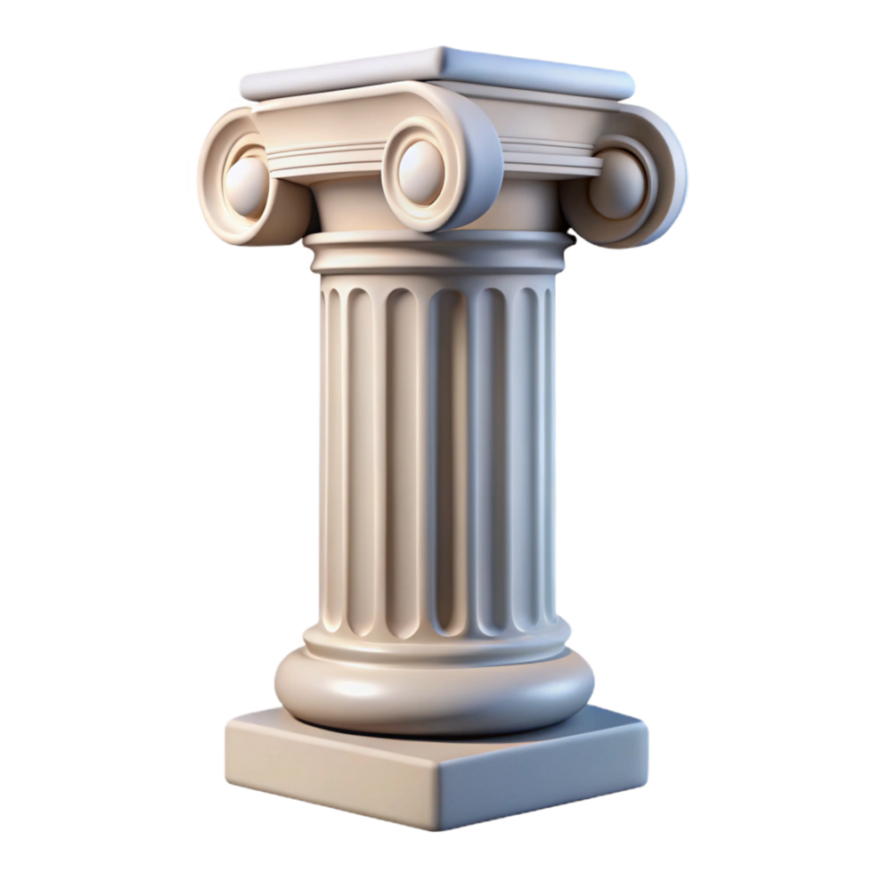 stunning modern Roman column capital ionic style, detailed png