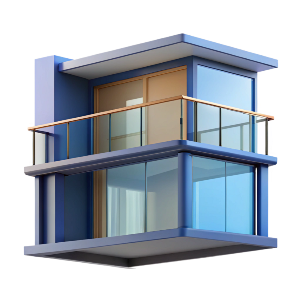 elegant modern Modern apartment balcony railing design, high resolution png