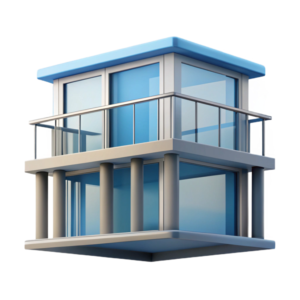 vibrant modern Modern apartment balcony railing design, authentic png