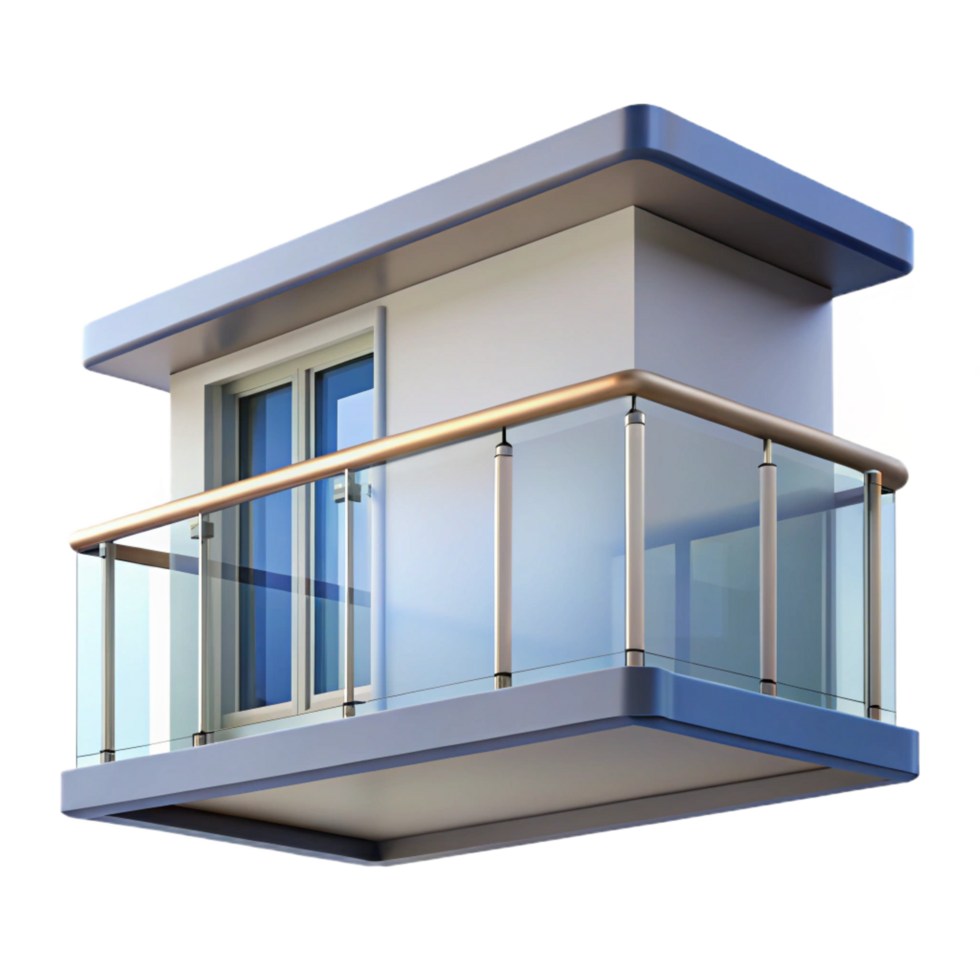 dramatic vintage Modern apartment balcony railing design, exclusive png