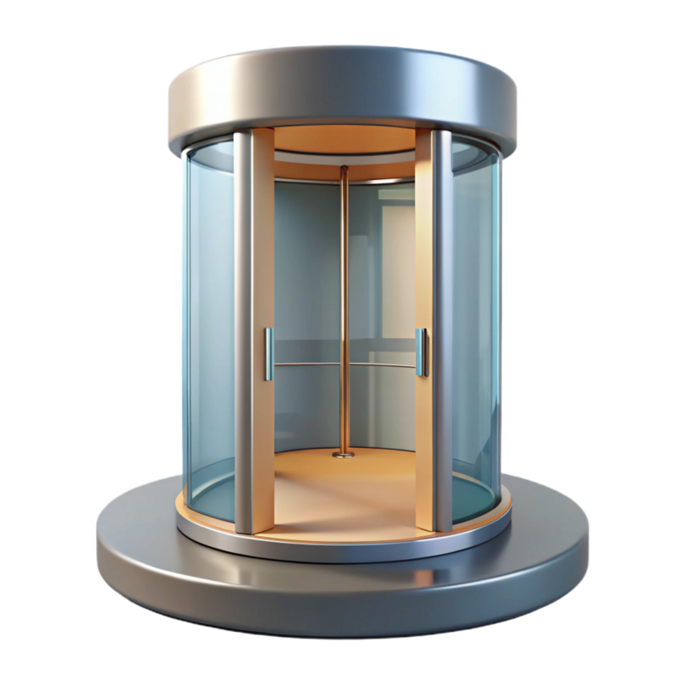 stunning contemporary Modern museum entrance revolving door mechanism, genuine png