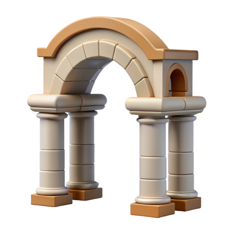 magnificent creative Roman aqueduct arch stonework, detailed png