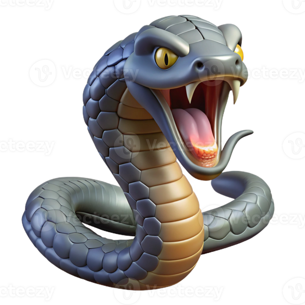 elegant classic A hissing cobra high quality png