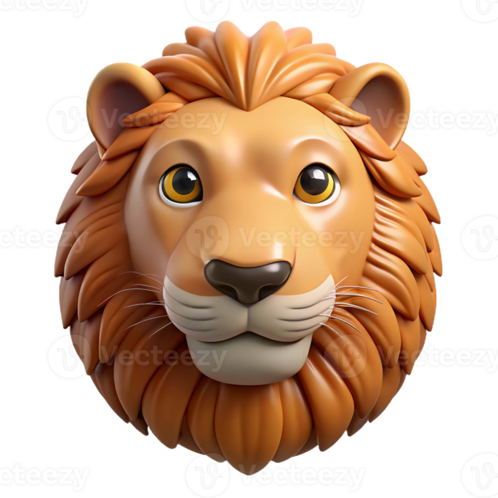 serene contemporary A close-up of a lion's face high quality png