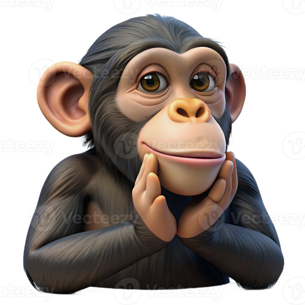 beautiful contemporary A chimpanzee primate grooming itself authentic png