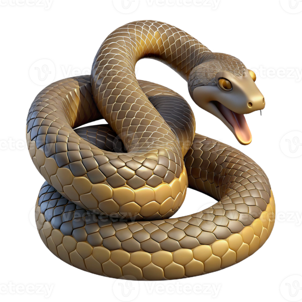 vibrant abstract A rattlesnake coiled and ready to strike authentic png