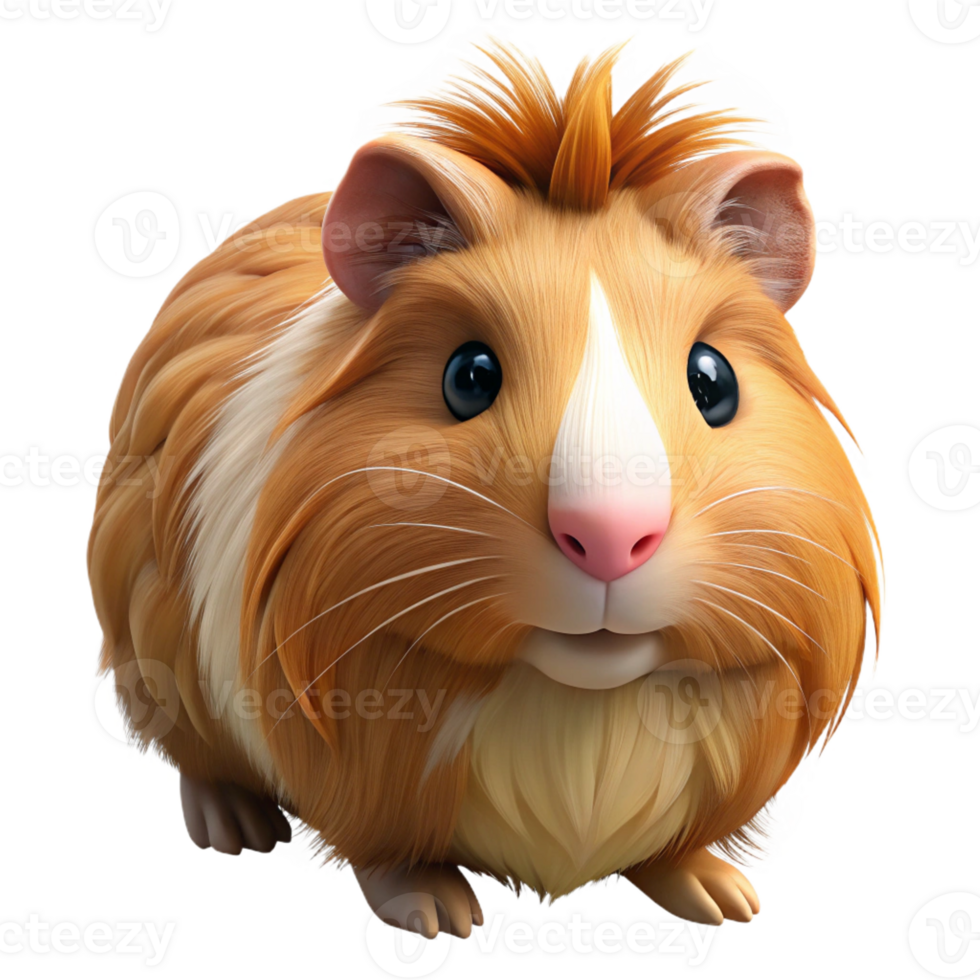 vibrant abstract A guinea pig with long fur original png