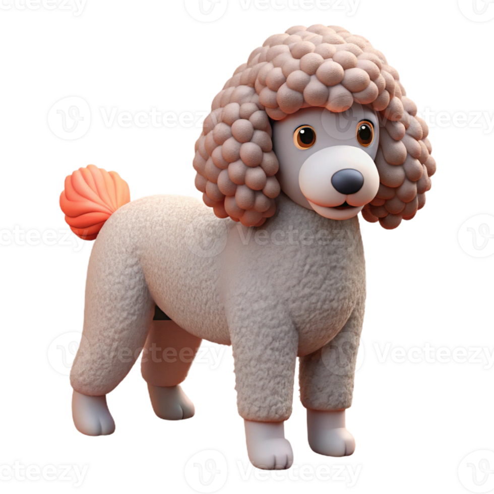 elegant contemporary A Poodle with curly fur authentic png