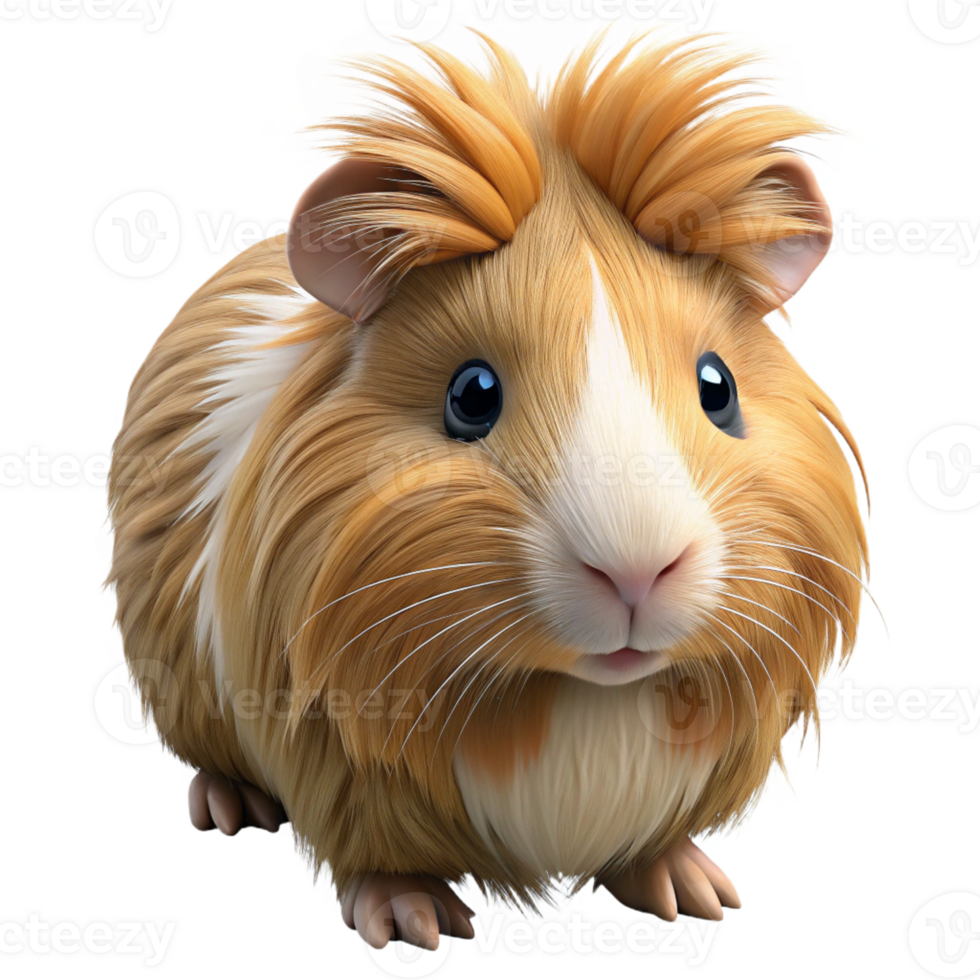 elegant creative A guinea pig with long fur high quality png