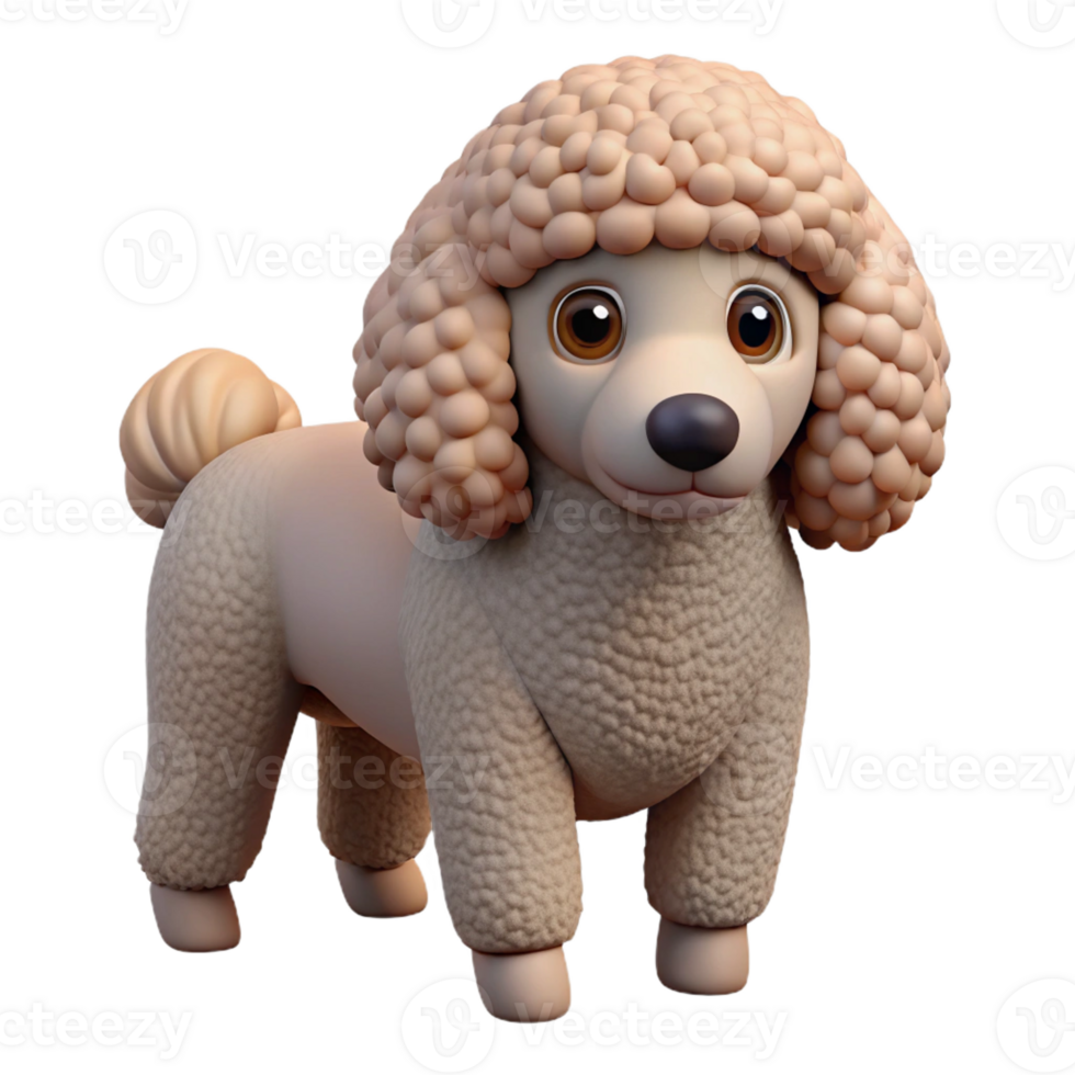 vibrant artistic A Poodle with curly fur genuine png