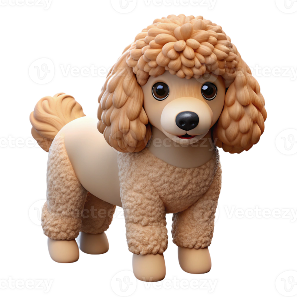 stunning modern A Poodle with curly fur high resolution png
