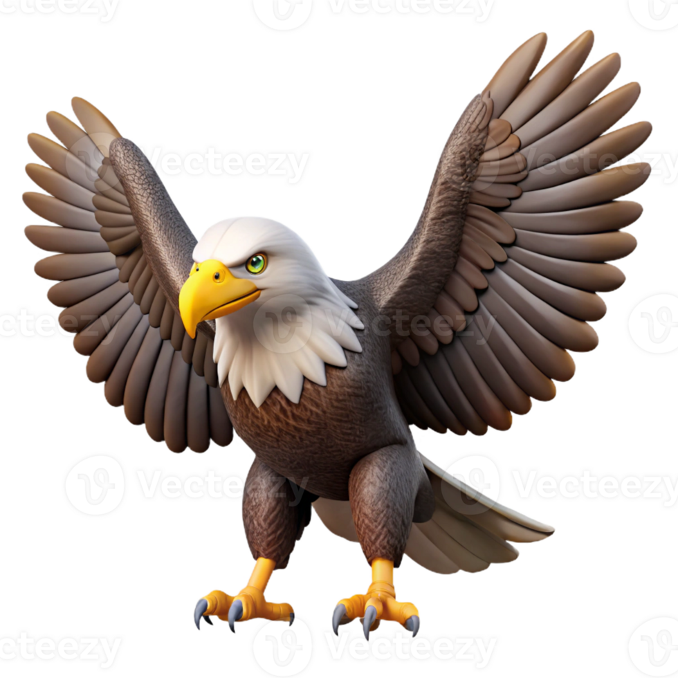 wonderful classic A majestic bald eagle with spread wings authentic png