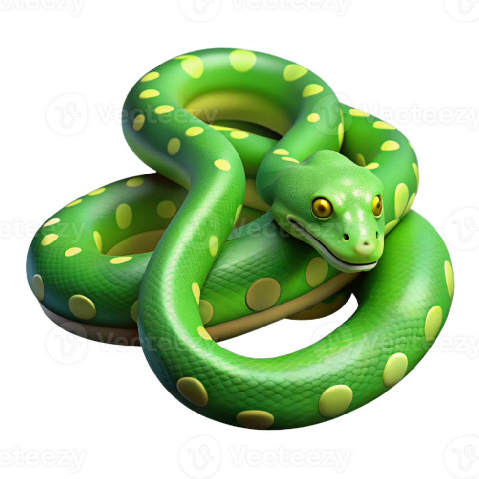 magnificent minimalist A slithering green tree python original png