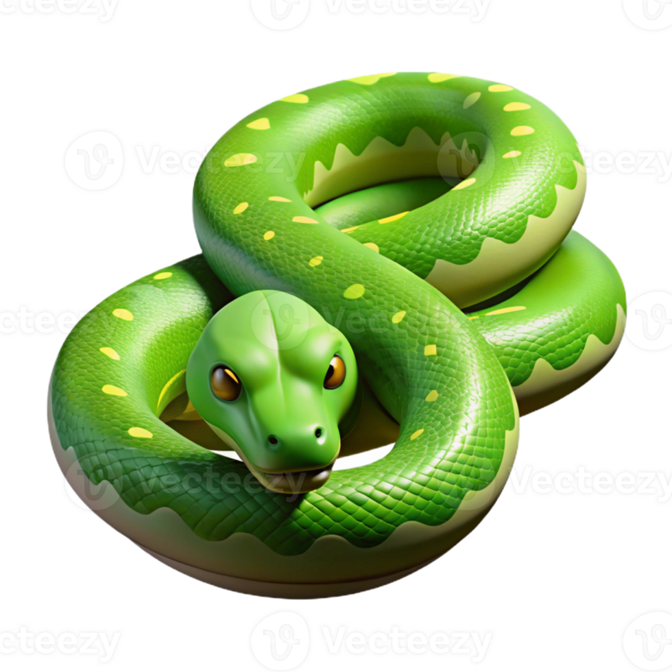 elegant modern A slithering green tree python original png