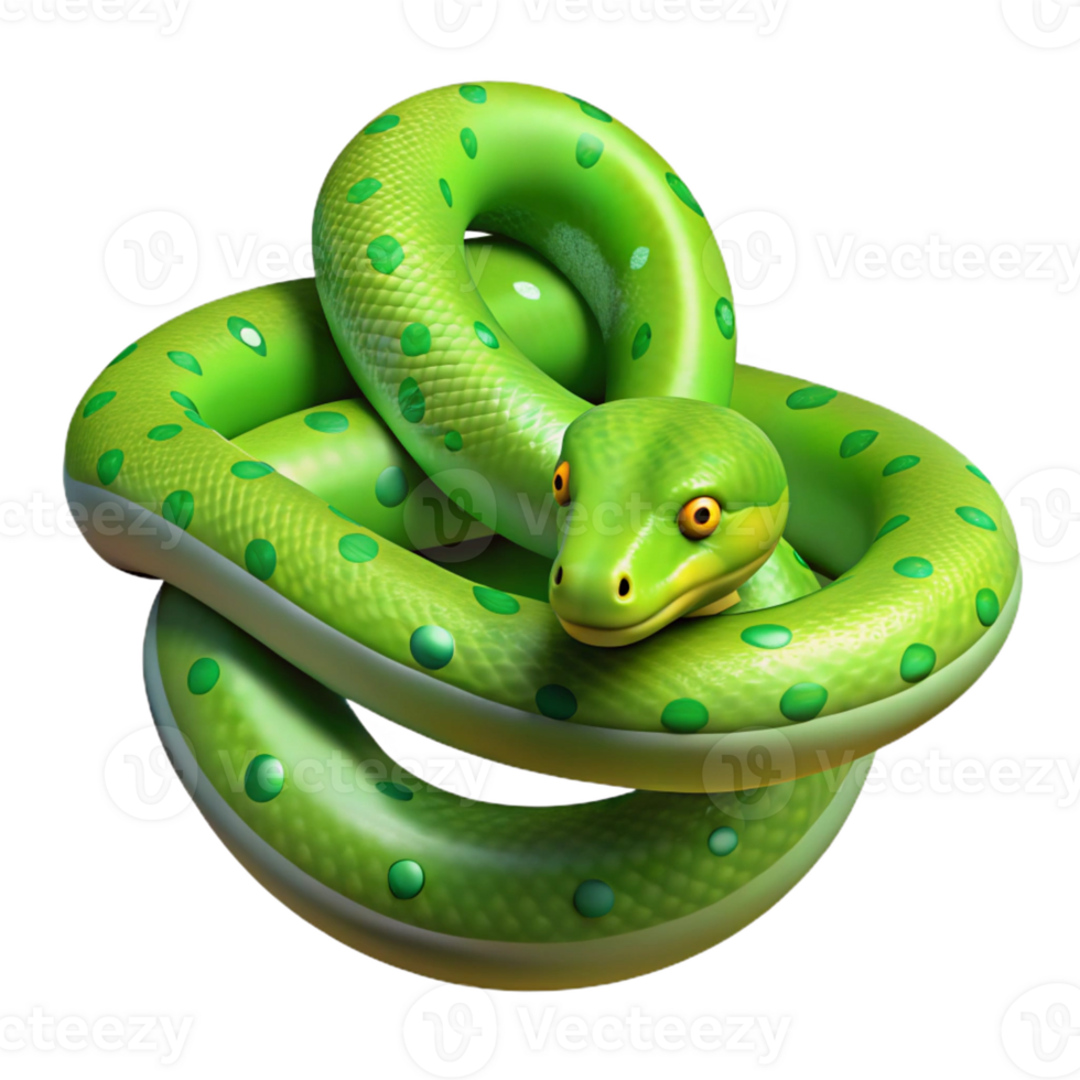 beautiful traditional A slithering green tree python original png