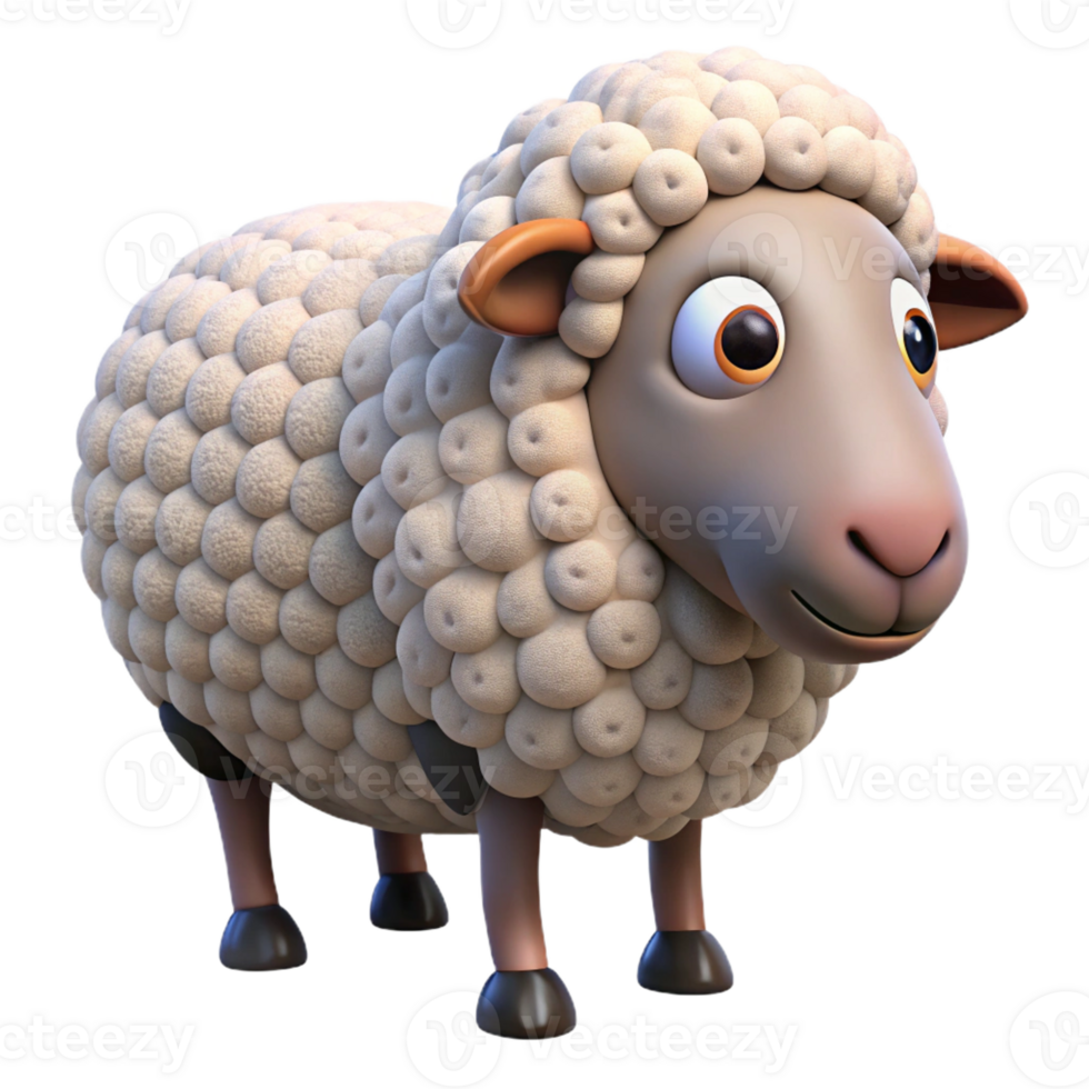 vibrant rustic A sheep with thick wool authentic png
