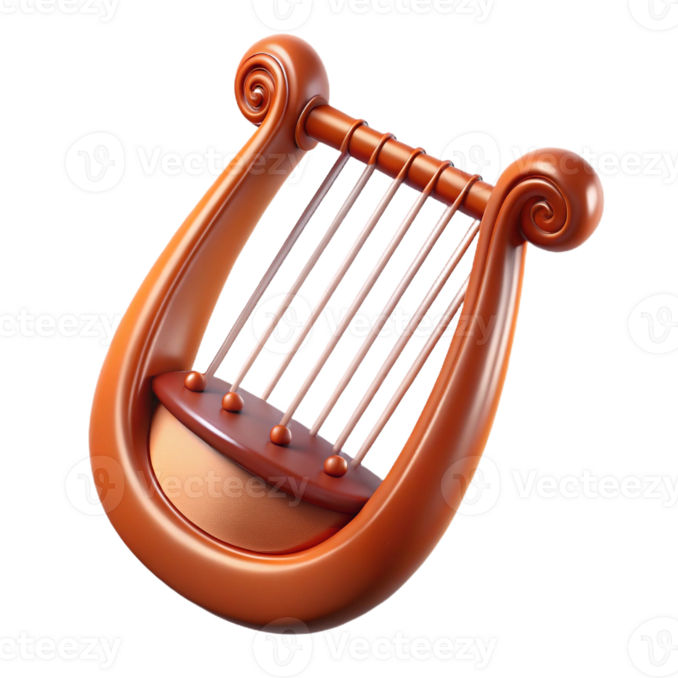 elegant minimalist A lyre, ancient stringed instrument original png