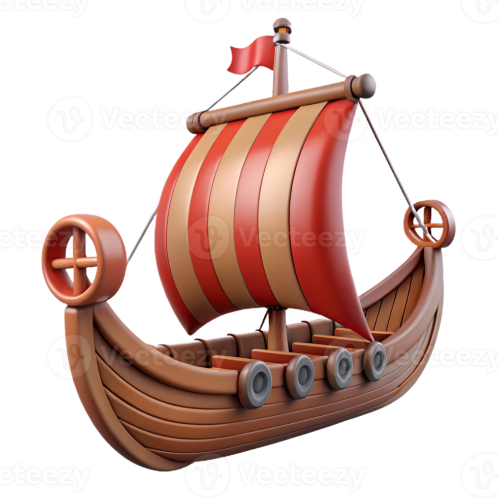 dramatic classic A Viking longship, drakkar professional png