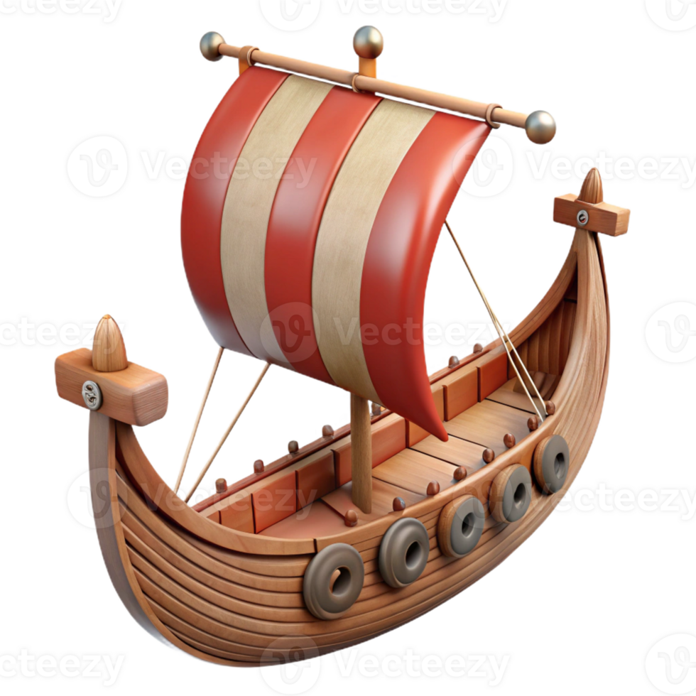 beautiful minimalist A Viking longship, drakkar genuine png