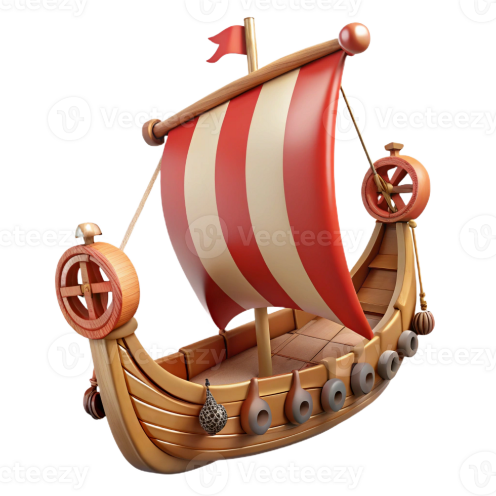 vibrant minimalist A Viking longship, drakkar original png