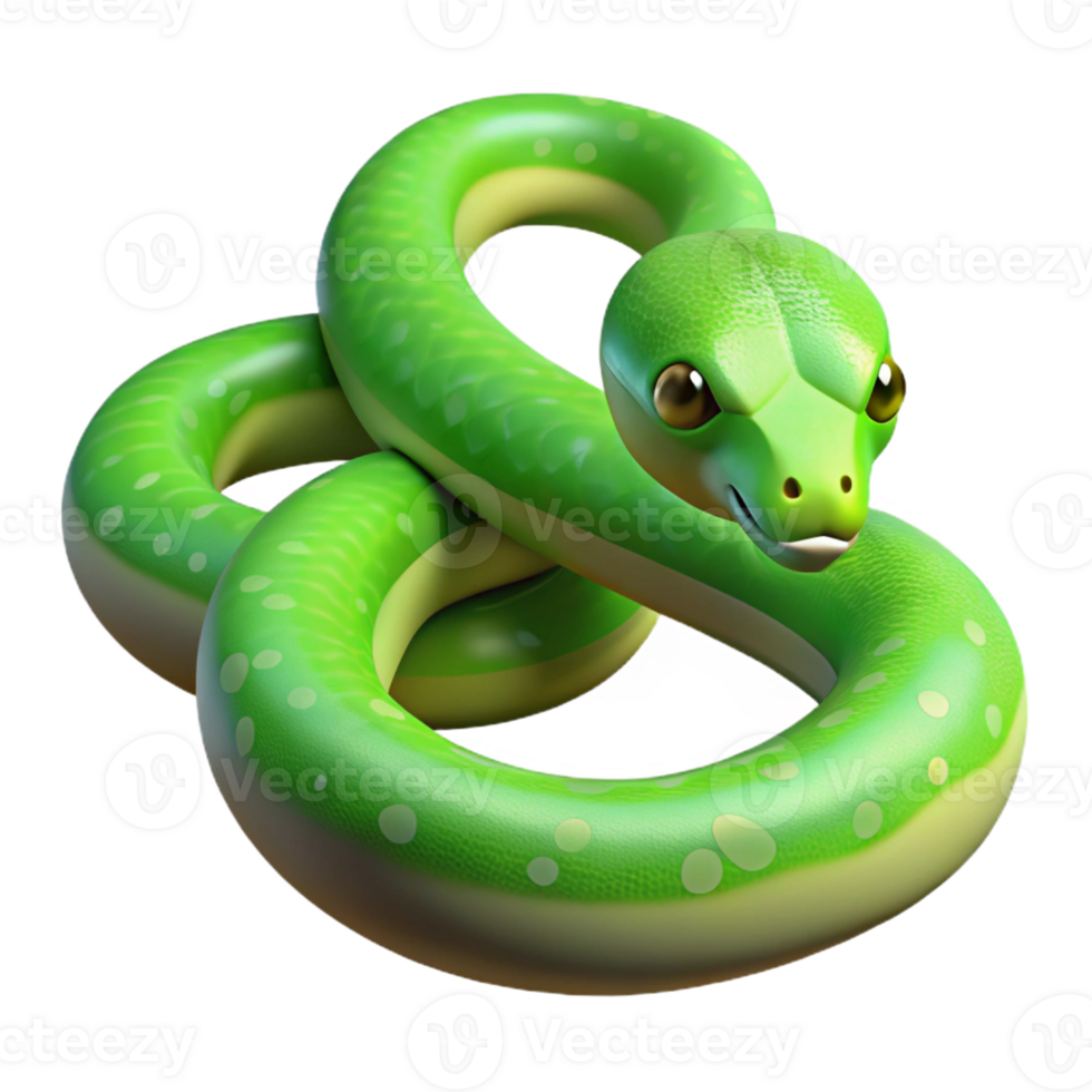 impressive modern A slithering green tree python professional png