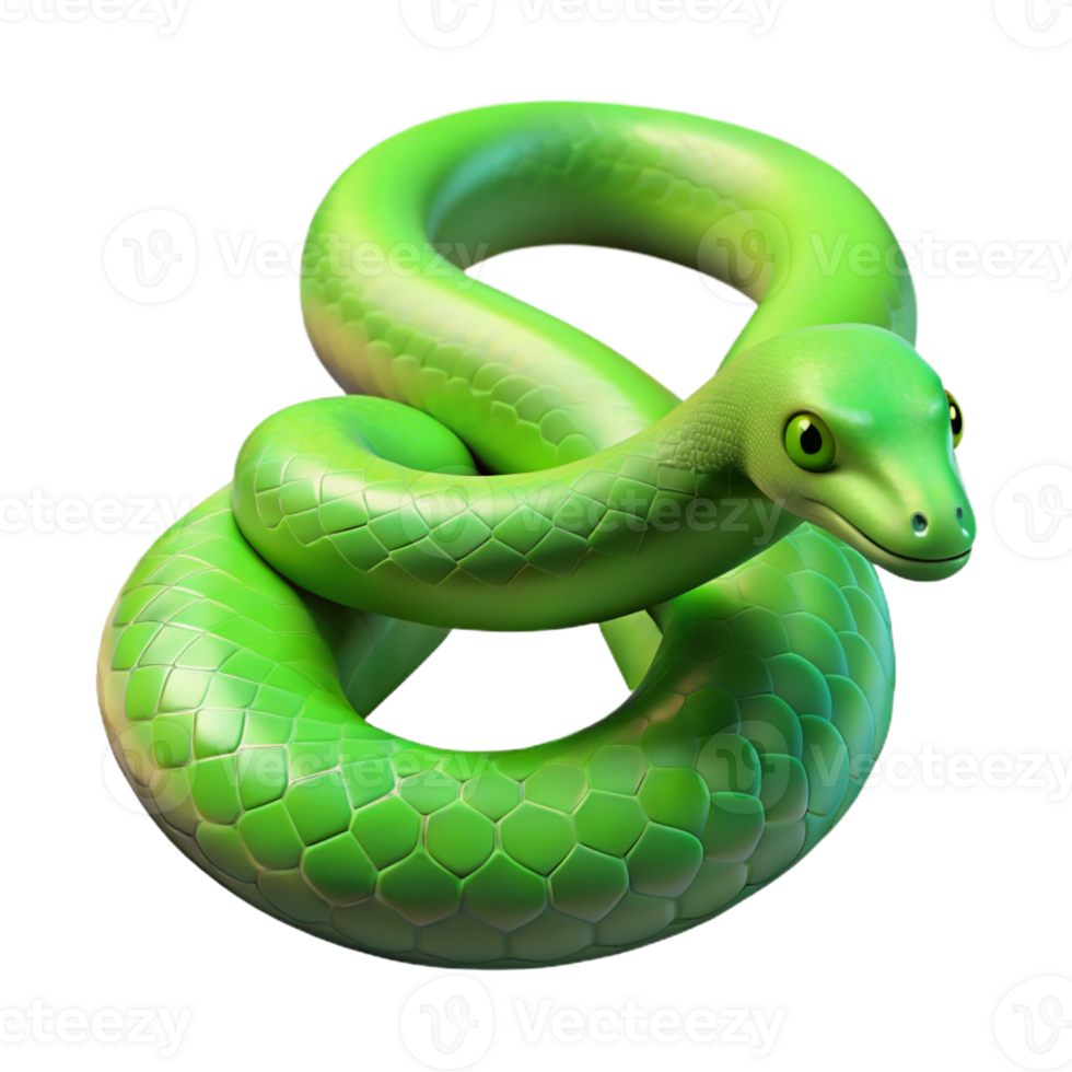 elegant rustic A slithering green tree python detailed png
