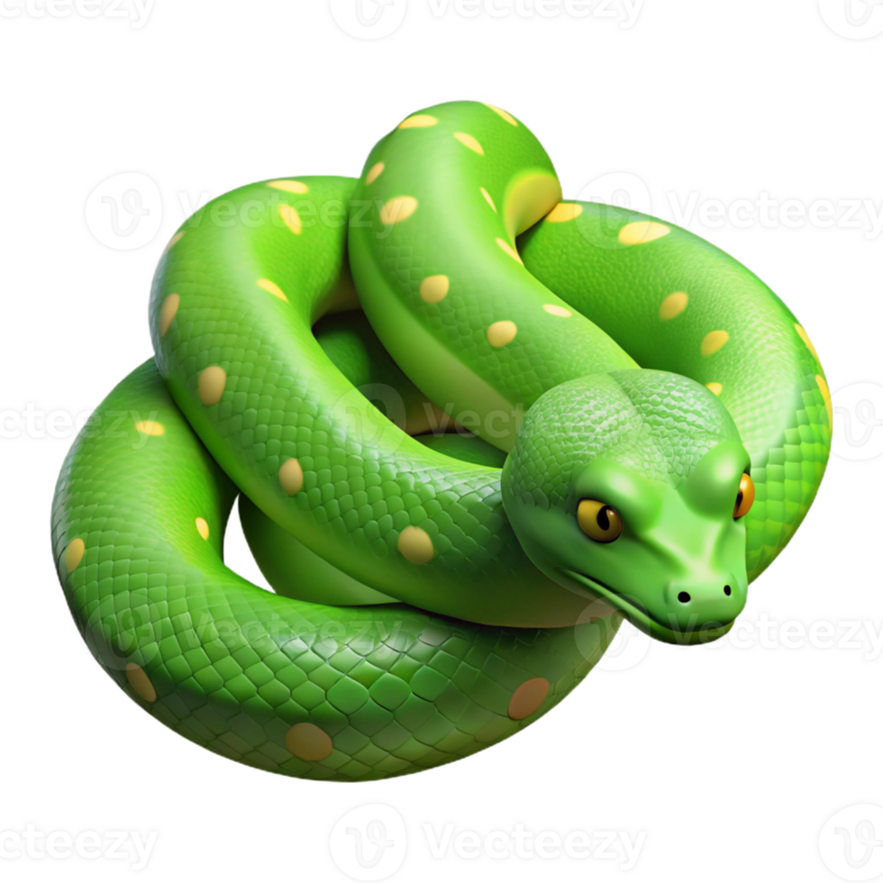 extraordinary traditional A slithering green tree python 4K png