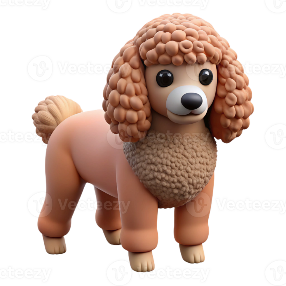 impressive vintage A Poodle dog with curly fur high resolution png