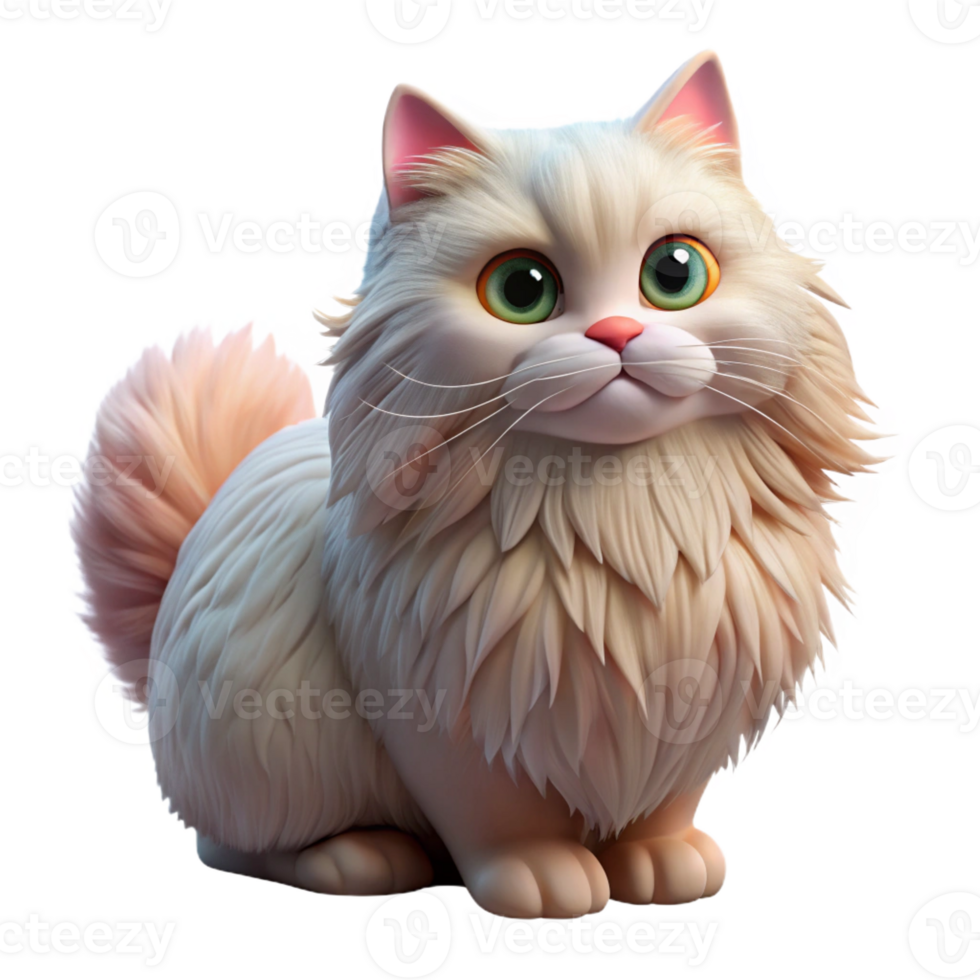 beautiful rustic A fluffy Persian cat with long fur 4K png
