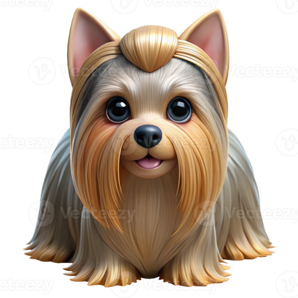 elegant minimalist A Yorkshire Terrier dog with long, silky hair original png