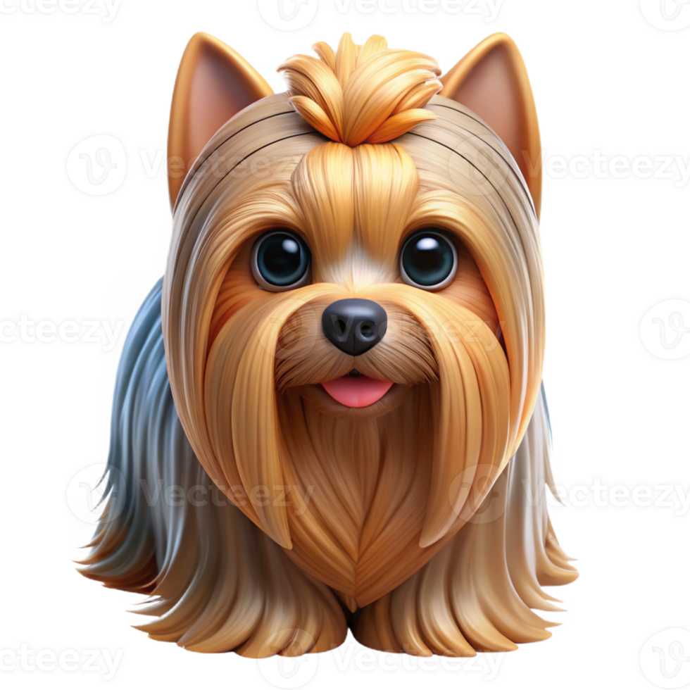 wonderful abstract A Yorkshire Terrier dog with long, silky hair professional png