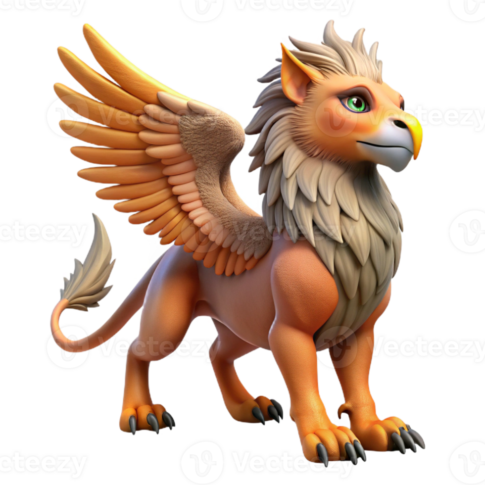 stunning artistic Griffin, mythical creature, eagle and lion hybrid, professional png