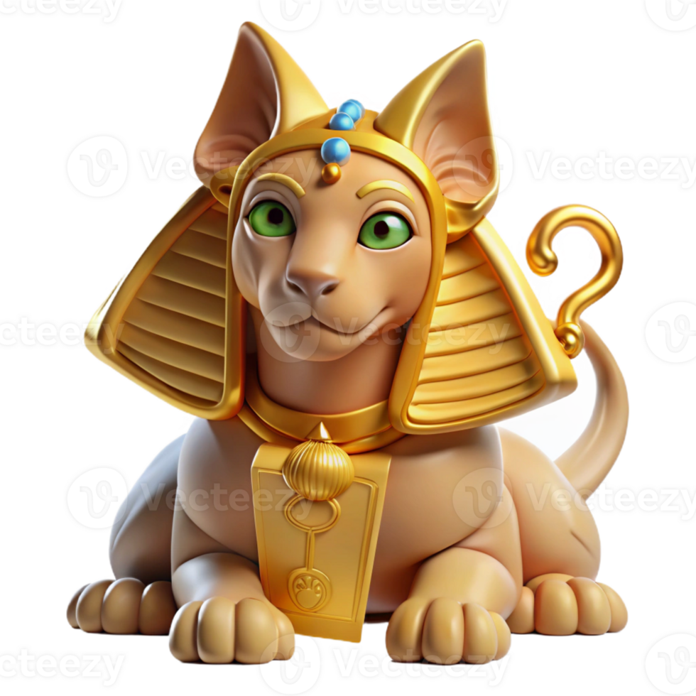 vibrant contemporary Sphinx, mythical creature, with riddle, premium png