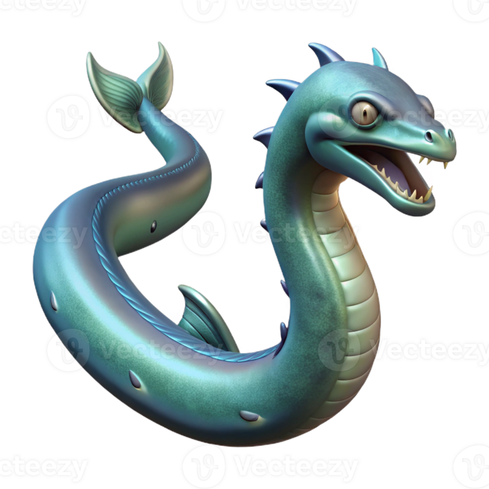 impressive rustic Leviathan, sea serpent, 4K png