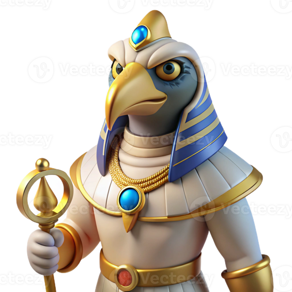 magnificent rustic Horus, Egyptian god of the sky, falcon-headed, high quality png