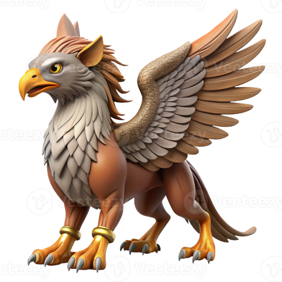 wonderful contemporary A majestic griffin, wings outstretched, detailed feathers, sharp talons high resolution png