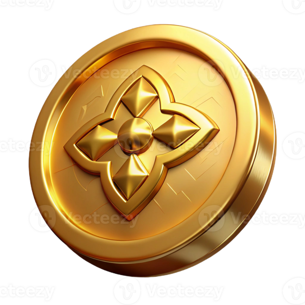 extraordinary classic A coin, gold, detailed design genuine png