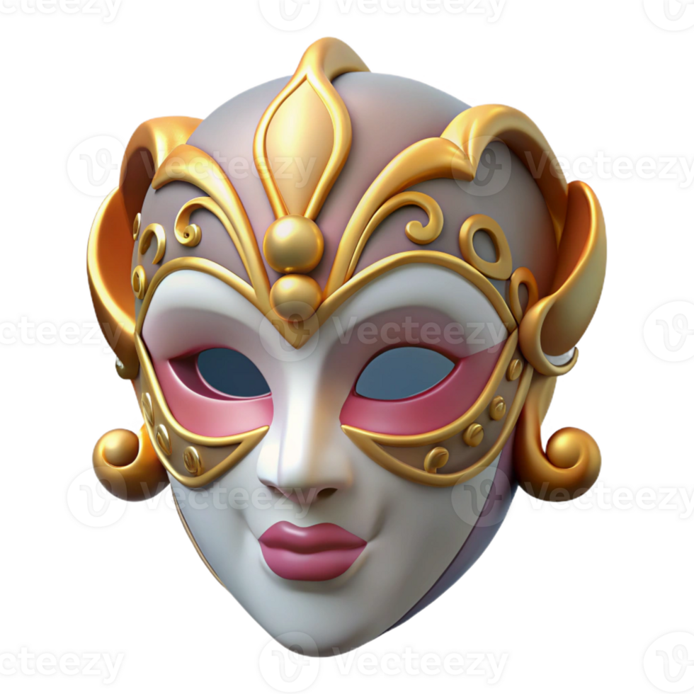 beautiful classic A mask, ornate, concealing the wearer's identity detailed png
