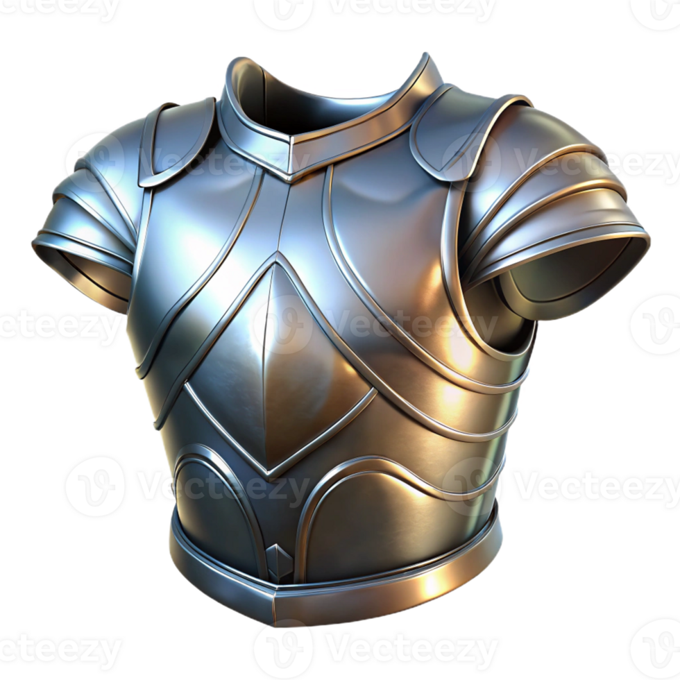 beautiful contemporary A plate armor, metallic, highly polished genuine png