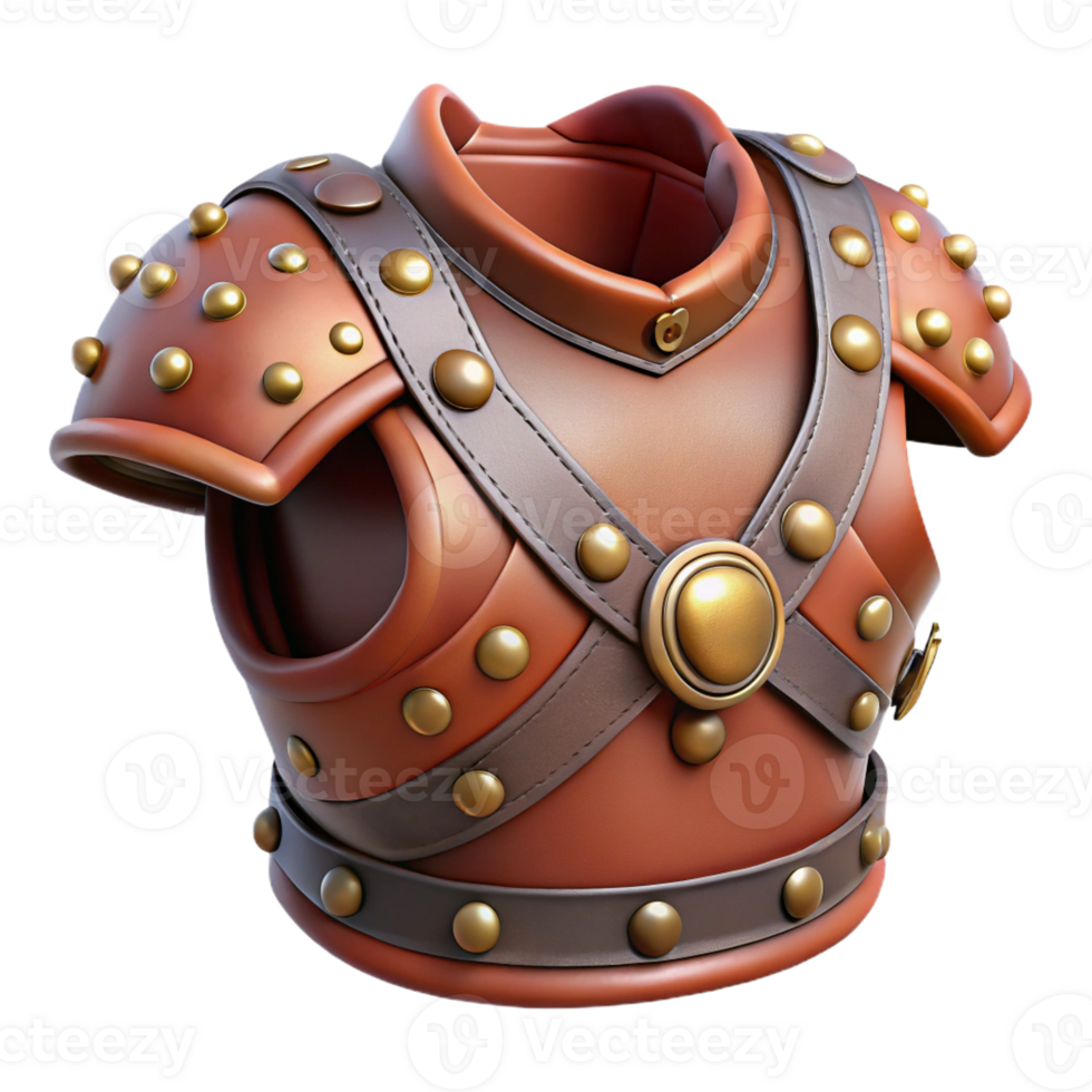 magnificent rustic A leather armor, studded, with buckles and straps professional png