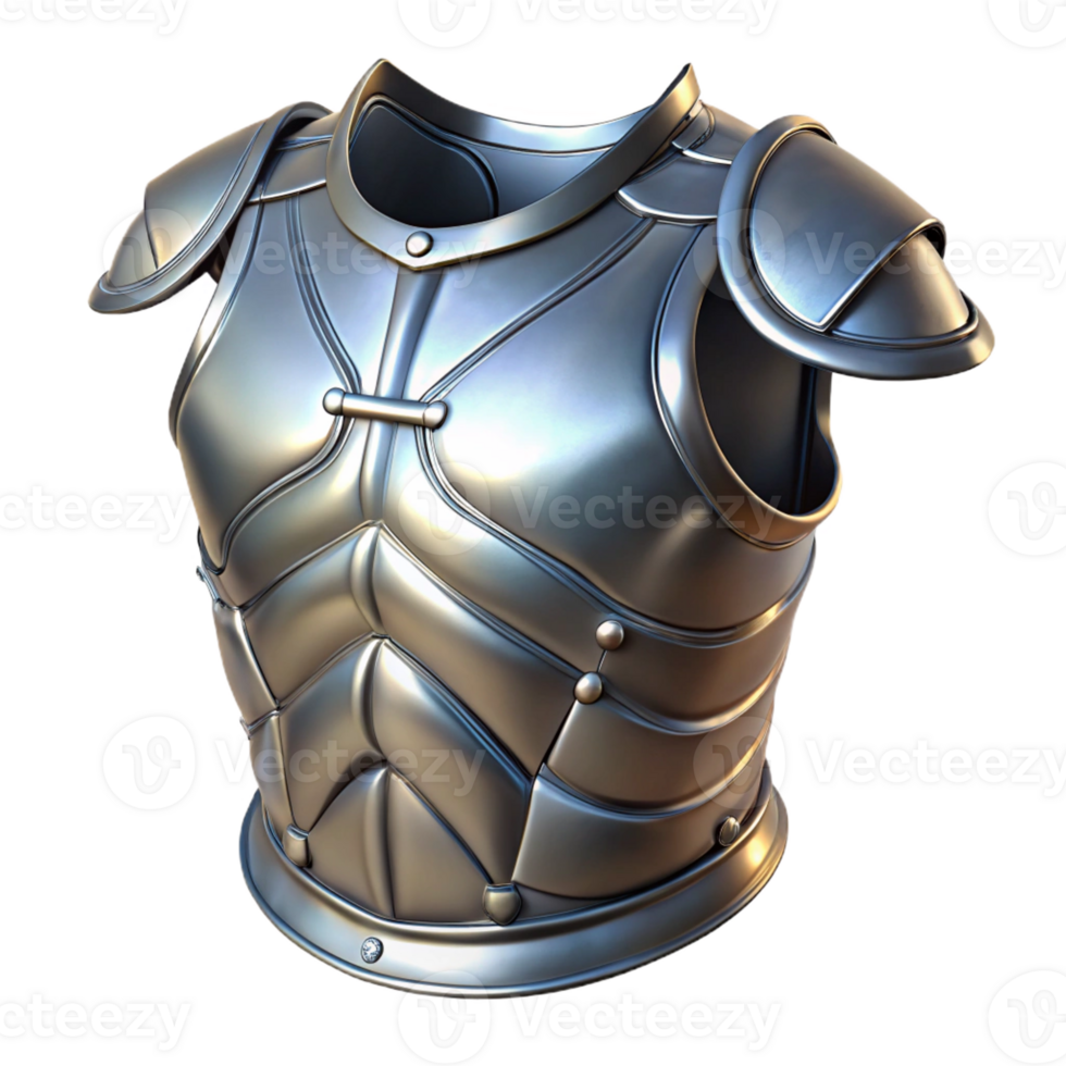 wonderful abstract A plate armor, metallic, highly polished authentic png