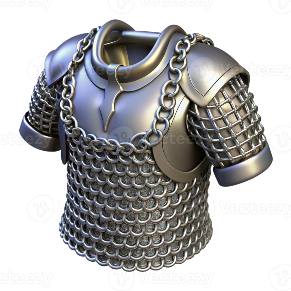 extraordinary modern A chainmail armor, metallic, detailed links exclusive png